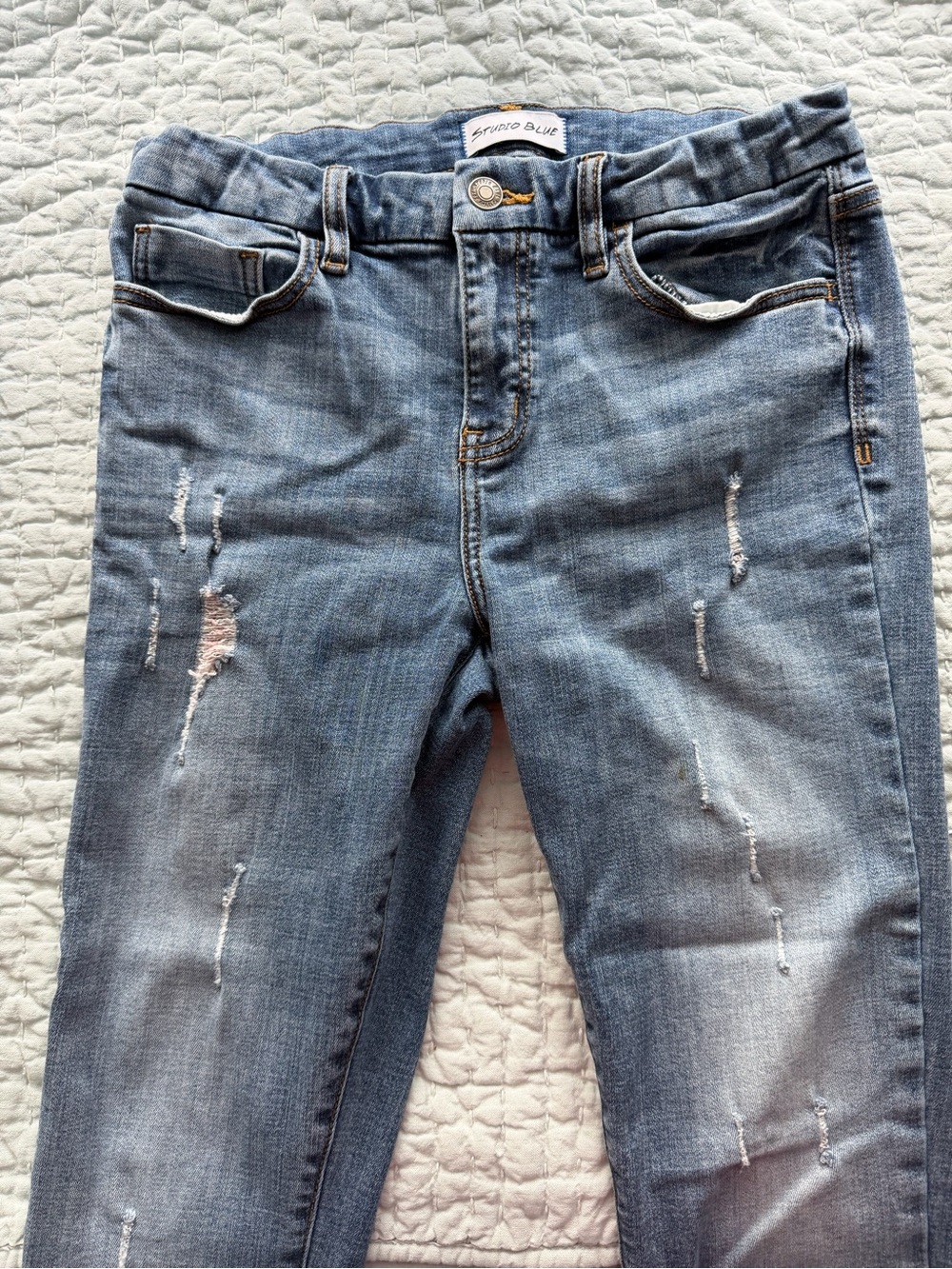 Studio Blue Los Angeles Distressed Skinny Jeans Light Wash Size 28